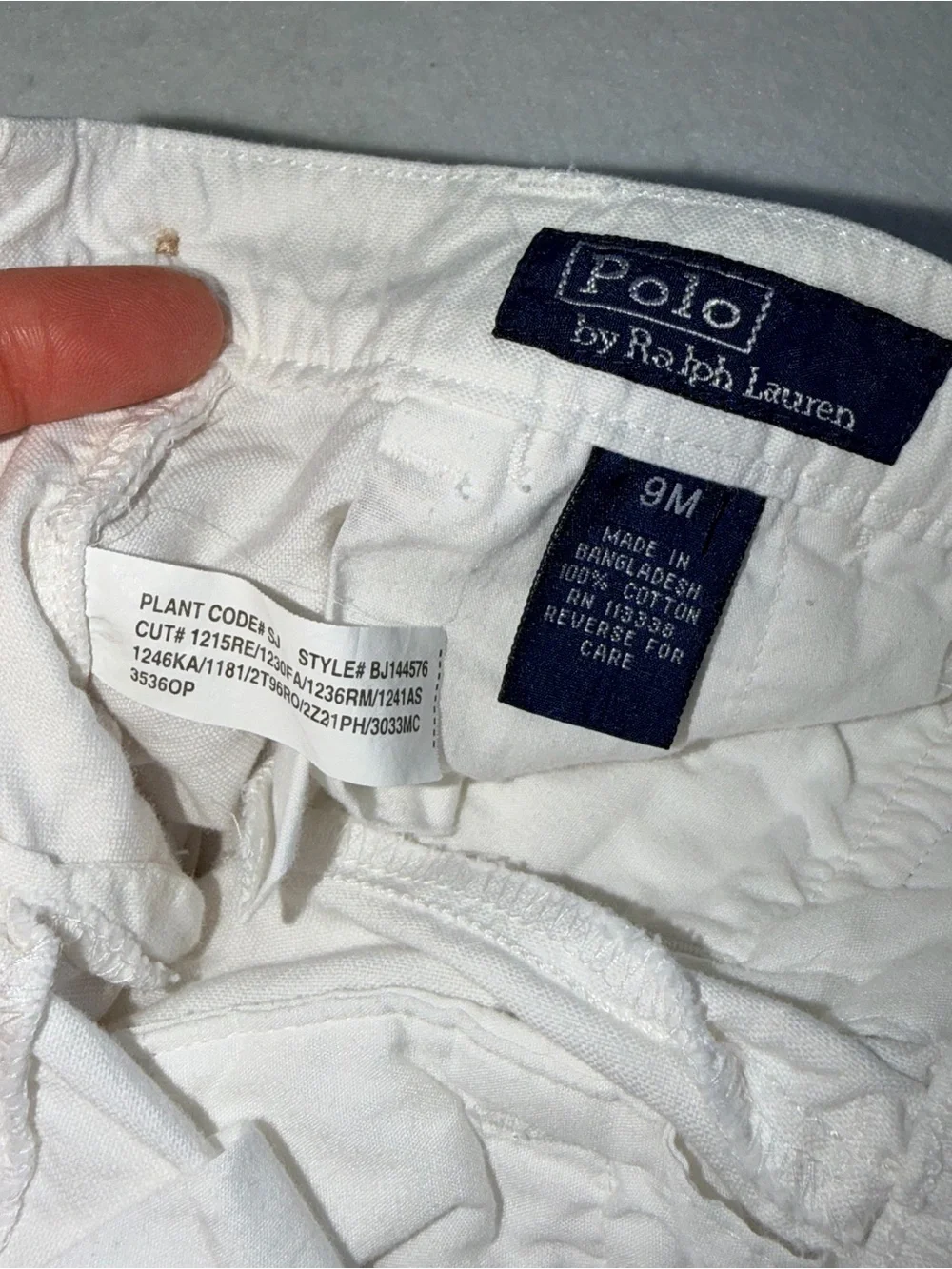 POLO by Ralph Lauren Infant Classic White Cotton Pants
